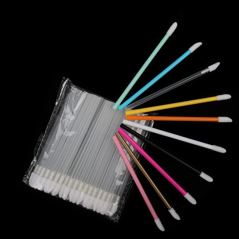 in stock 50 pcs/pack disposable hollow mini lip brush portable transparent lipstick lip stick hollow lip brush