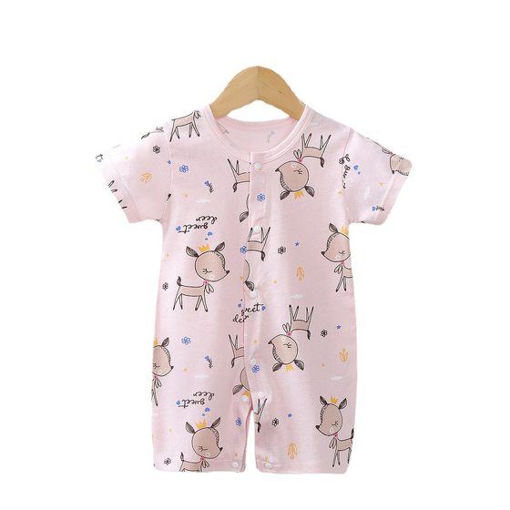 2024 New Baby jumpsuit Newborn Climbing Wear Short-sleeved Thin Ha-ha Clothes Baby's Clothing Baby Wrap Fart Clothes