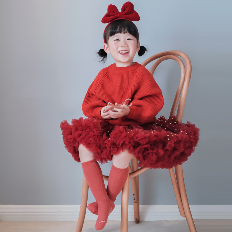 Girl's Star Printed Tutu Skirt Category A New 3-6 Years Old Pleated Skirt Western Style Convex Skirt One Year Old Princess Skirt
