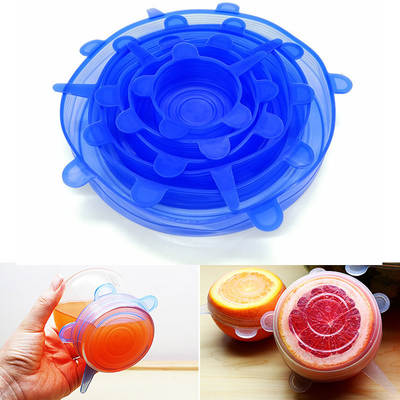 Six-piece set silicone fresh-keeping cover stretch bowl cover dustproof silicone fresh-keeping cover smiley face sealing cover fresh-keeping film