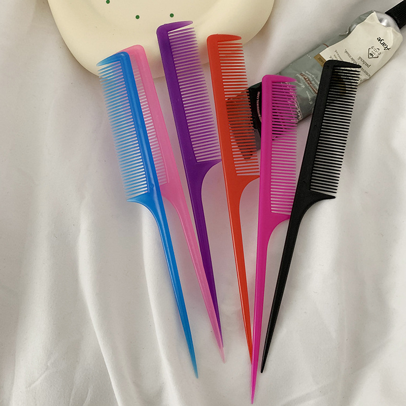 Plastic children's comb shaped hair comb sewing edge pointed comb girl household small comb fine-tooth comb wholesale