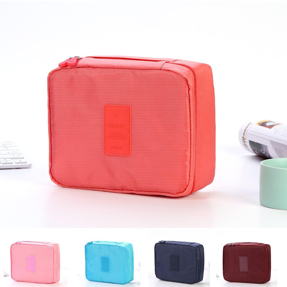 Oxford Cloth Quartet Cosmetic Bag Women's Multi-purpose Large Capacity Waterproof Toiletry Bag Travel Double-layer Portable Storage Bag