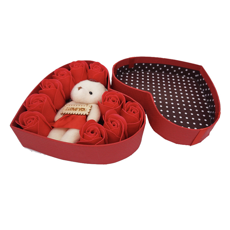 Source Factory Rose Gift Box Creative 10 Soap Flower Bear 520 Valentine's Day Girlfriend Tanabata Birthday Gift