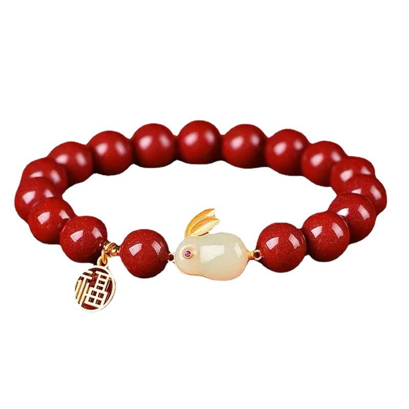 Imitation cinnabar red bracelet Lucky Lucky Lucky men's and women's bracelet safe gift for the year of birth high-end ancient style decoration