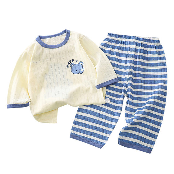 Children's Home Clothes suit Summer New Cotton 2025 Boys' Pajamas Girls' Air-conditioning Clothes Baby's Summer Children's Clothing