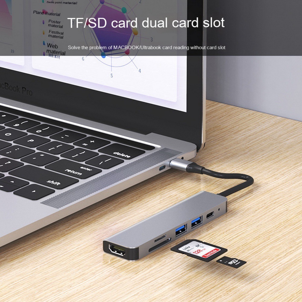 Cross-border USB C six-in-one expansion dock for Huawei macbook notebook multi-function converter wholesale