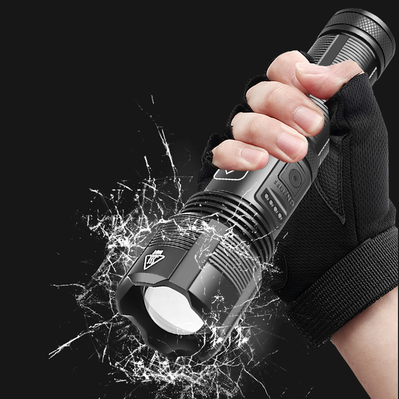 Cross-border XHP50 LED flashlight USB charging P70 searchlight outdoor emergency long-range zoom flashlight