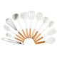 Milk white wooden handle silicone kitchenware cooking set 12 piece set kitchen tools 12 piece set kitchen sets