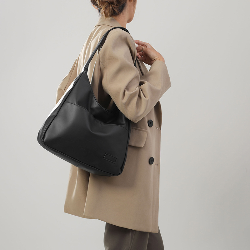 Large Capacity retro bag women's new textured tote bag College student class shoulder bag simple casual bag fashion