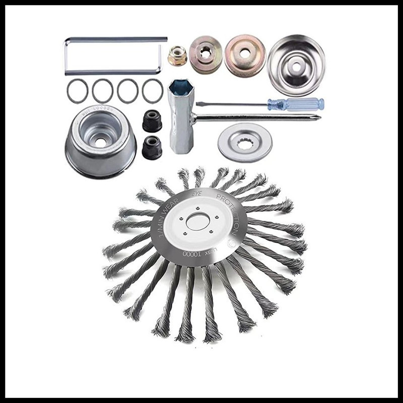10-inch mower wire wheel twisted wire plate weeding wheel brush cutter steel wire plate weeding head weeding brush weeding plate