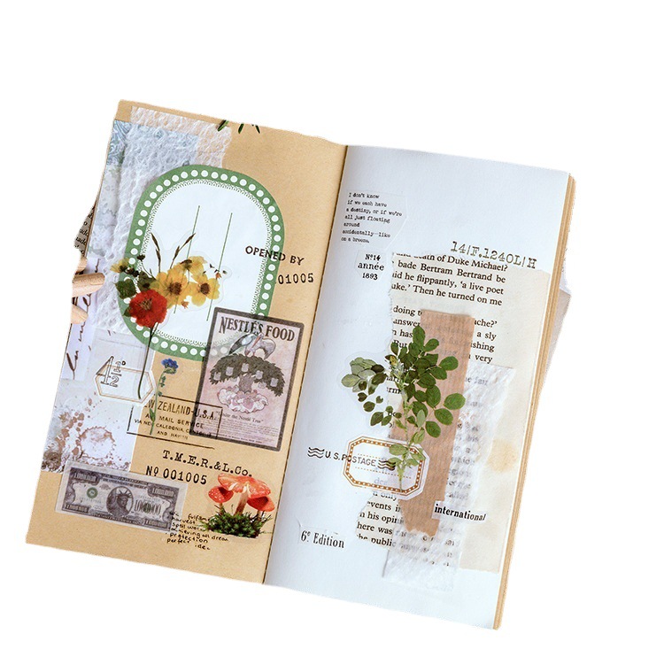 Mo Mo Jenny's Time Series PET Sticker Pack Bow Plant Handbook Material DIY Decoration 40
