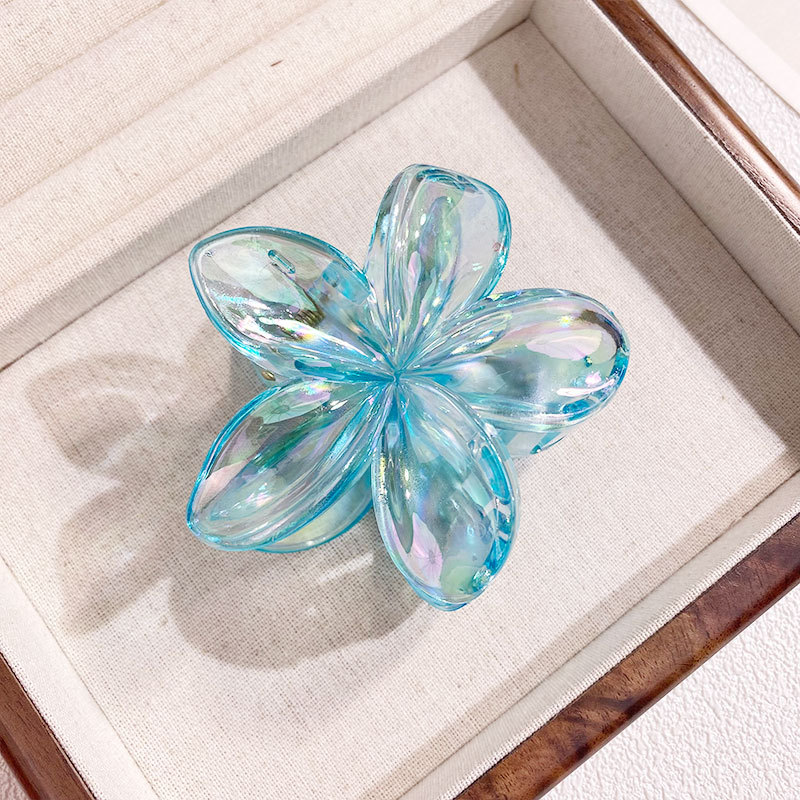 Cross-border Hot-selling 8CM Transparent Colorful Bauhinia Flower Hairpin AB Colorful Egg Flower Grabber Jelly Color European and American Hair Accessories