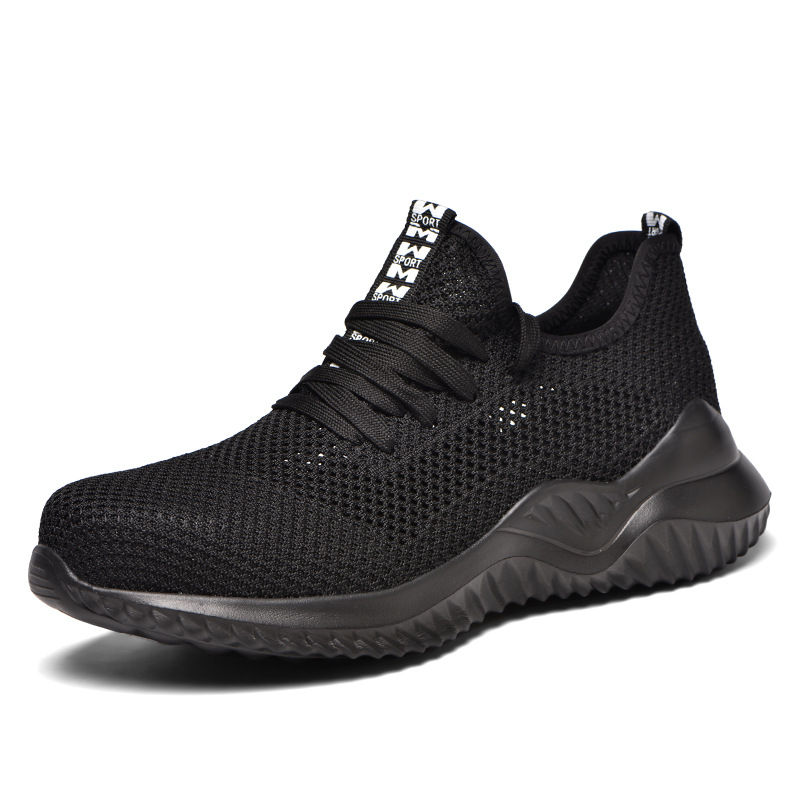 Cross-border Breathable Labor Protection Shoes Summer Flying Weaving New Lightweight Mesh Shoes Steel Toe Anti-smashing and Anti-stab Site Safety Shoes