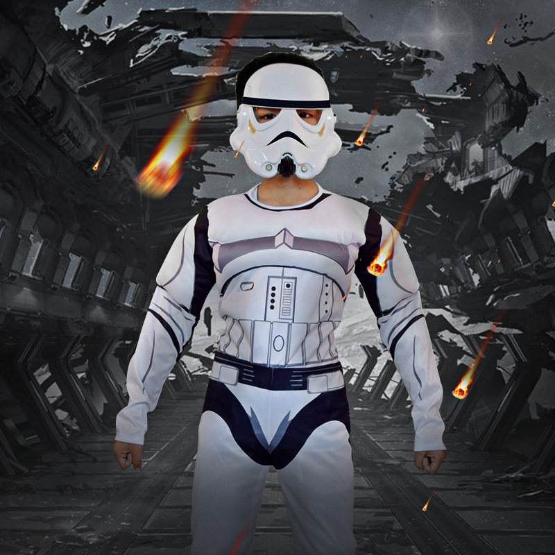 Halloween Black Soldier White Soldier Star Wars Costume Jedi Knight Kids Cos Yoda Mandalorian Romance Suit