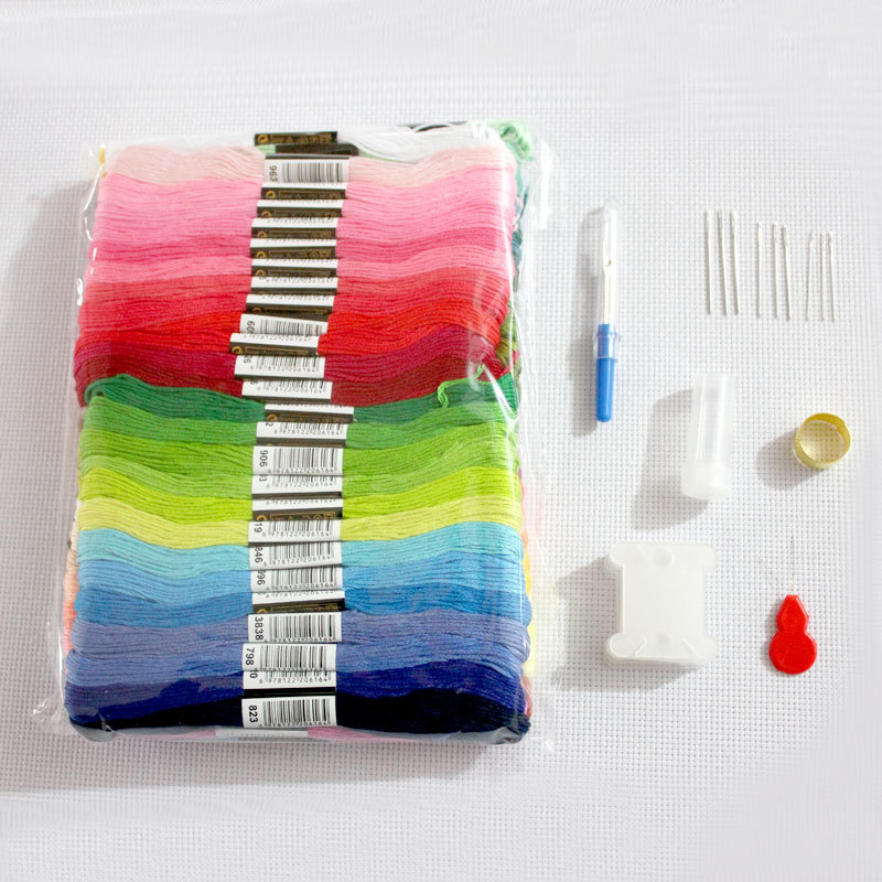 Cross stitch embroidery thread 50 colors 100 colors embroidery thread kit cross stitch thread tool combination suit