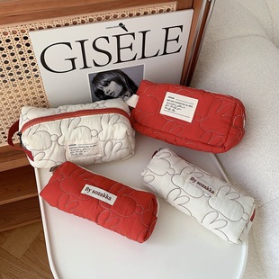 32132 new quilted rabbit pencil case bag female large capacity student cosmetic bag portable storage bag