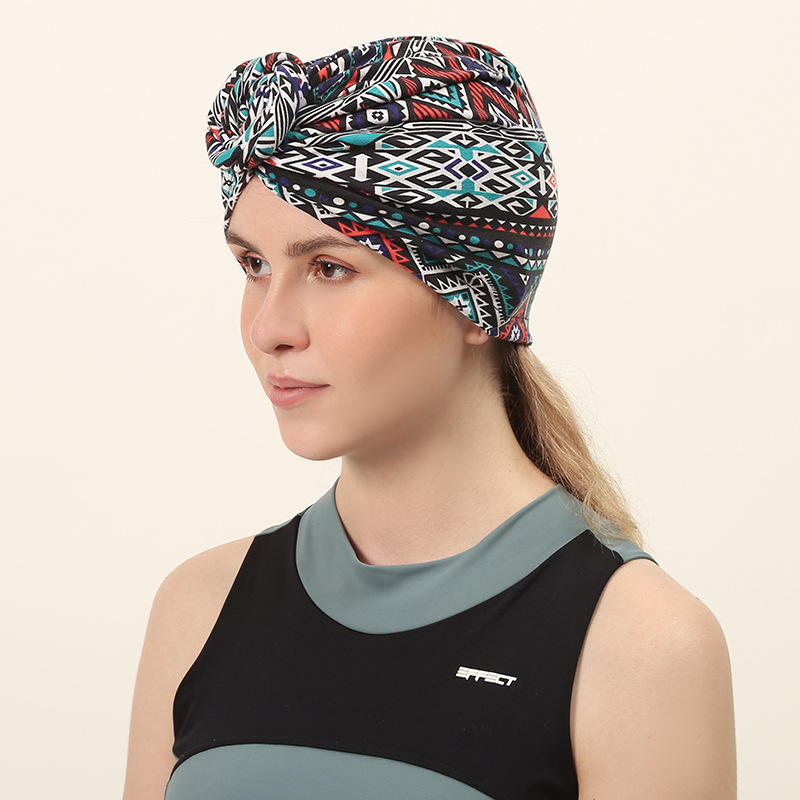 Amazon turret cap wholesale European and American fashion retro Whirlpool cap adult bohemian polyester wrap cap
