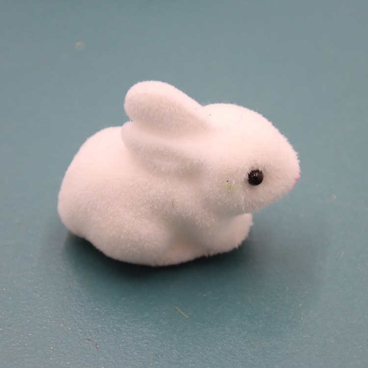Amazon Easter Simulation Bunny Craft Cake Decorative Micro Landscape Ornaments Cute Flocking White Rabbit
