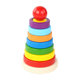 Wooden children's stacked puzzle toys wooden seven-color set tower rainbow tower building blocks stall selling wholesale