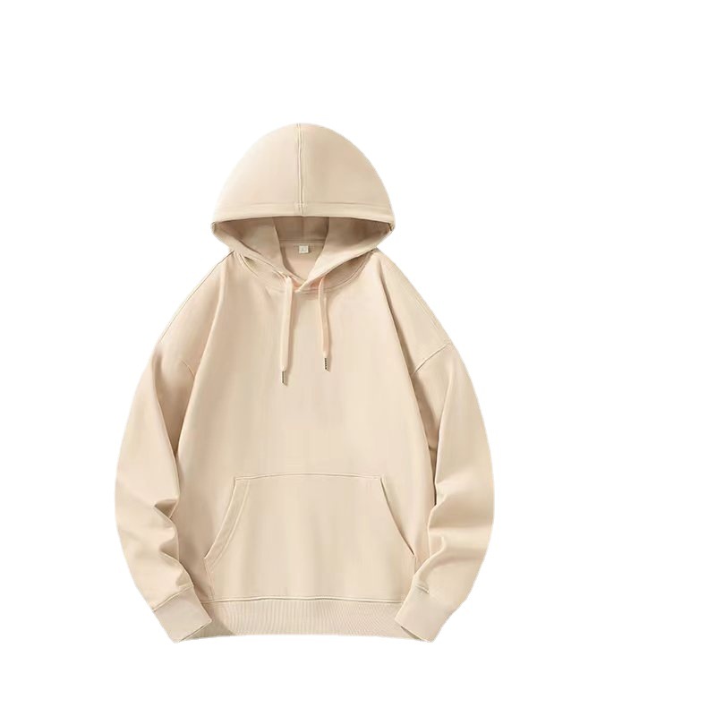 330g autumn full terry round neck sweater printing shoulder long sleeve hooded men and women Korean version of blank naked shirt wholesale