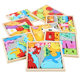 Wooden children's animal fruit creative three-dimensional puzzle building blocks puzzle early education Tetris building blocks toys