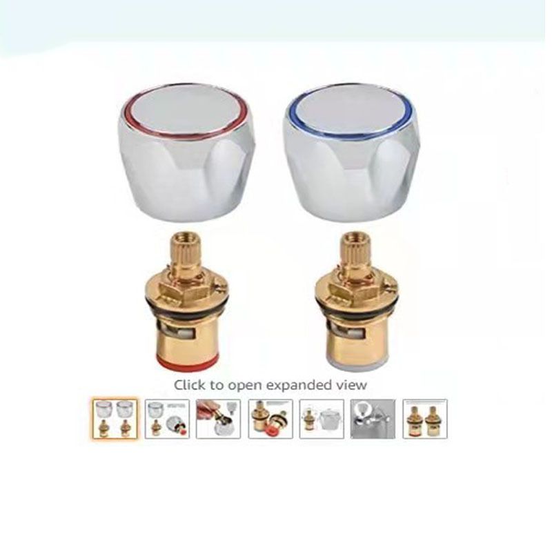 Faucet plumbing accessories plastic Diamond handwheel faucet ceramic valve core handle Red Blue Circle wheel repair