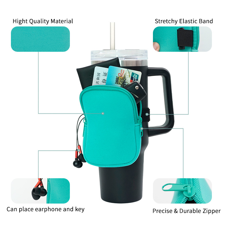 Cross-border new neoprene 40oz ice bully cup cover coin purse diving material non-slip elastic thermos cup cover