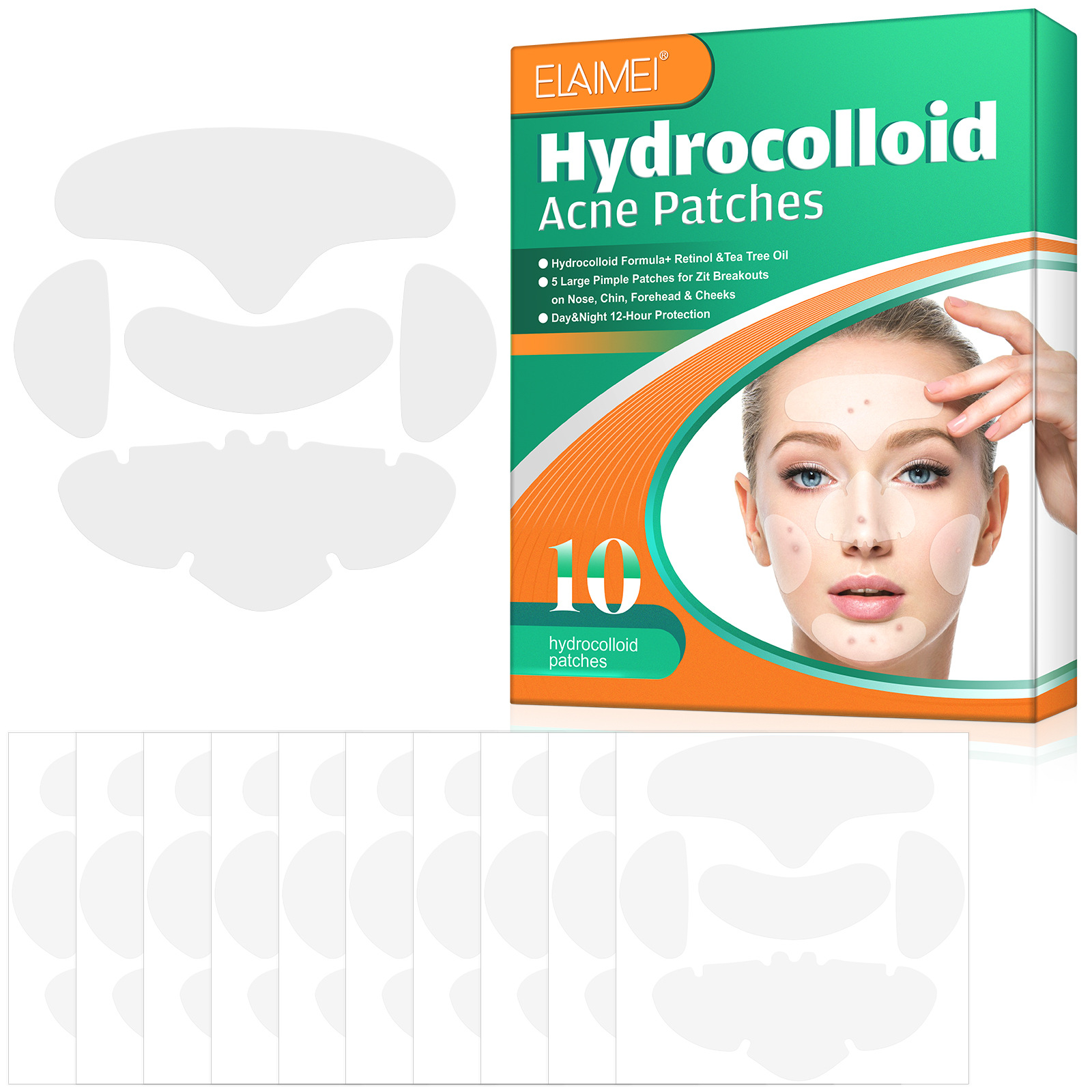 ELAIMEI 5in1 Anti-Acne Paste Colloidal Acne Paste Anti-Acne Absorption, Pus Absorption and Desalination of Acne Patch on 5 Parts