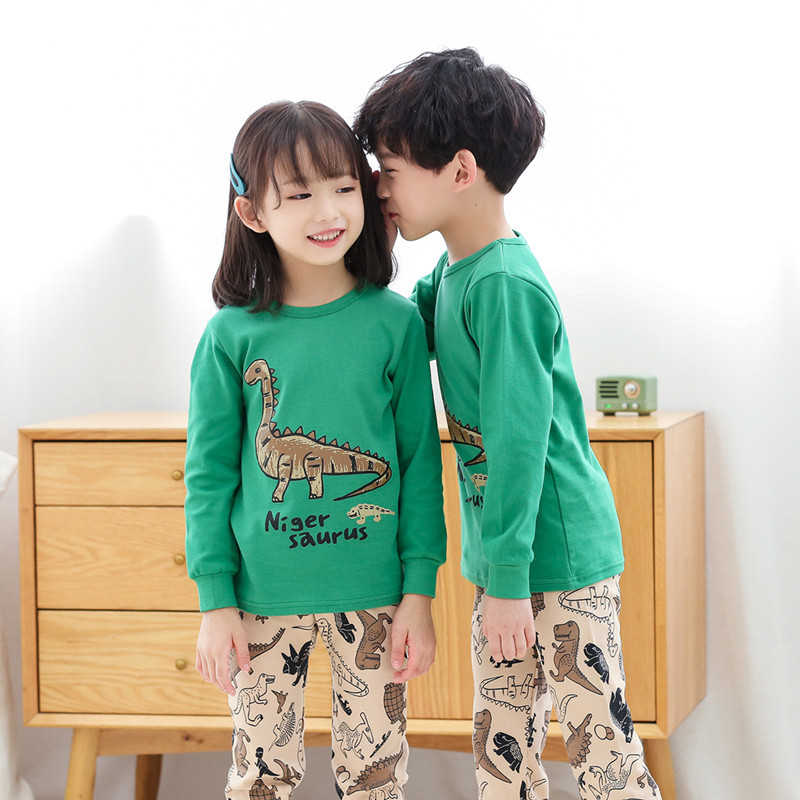 2022 new children's underwear set autumn and winter children's clothing pure cotton boys and girls autumn clothes autumn pants baby pajamas cotton tide