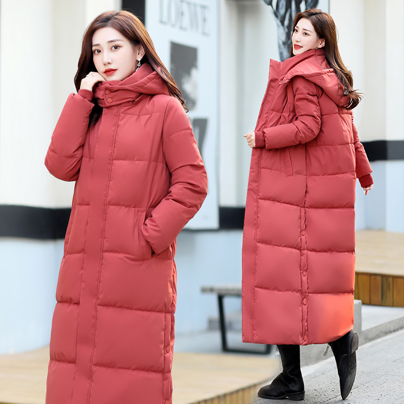 Down cotton-padded jacket women's mid-length over-the-knee Korean 2023 winter new cotton-padded jacket slim-fit cotton-padded jacket coat lengthened and thickened