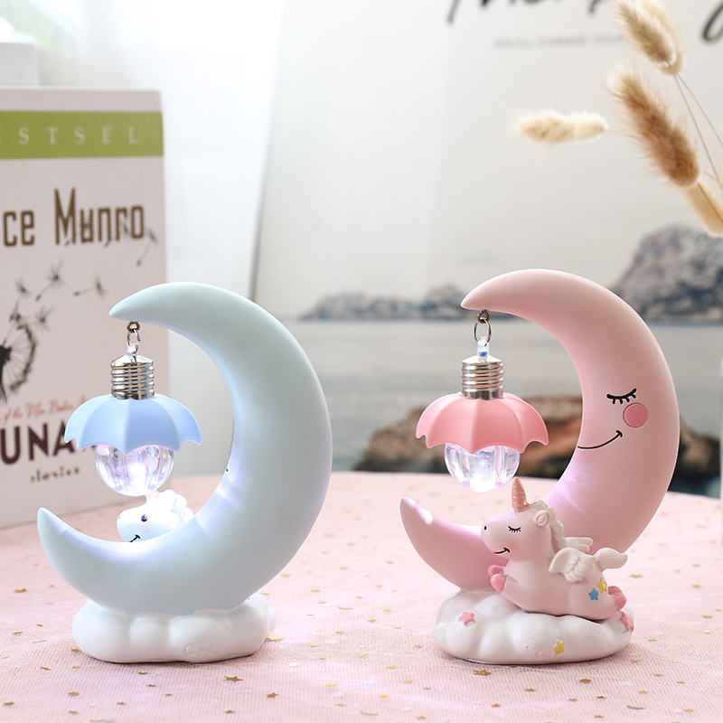Cartoon Creative Gift Stall Unicorn Star Lamp Birthday Ornaments Moon Nightlight Student Children's Day Gift