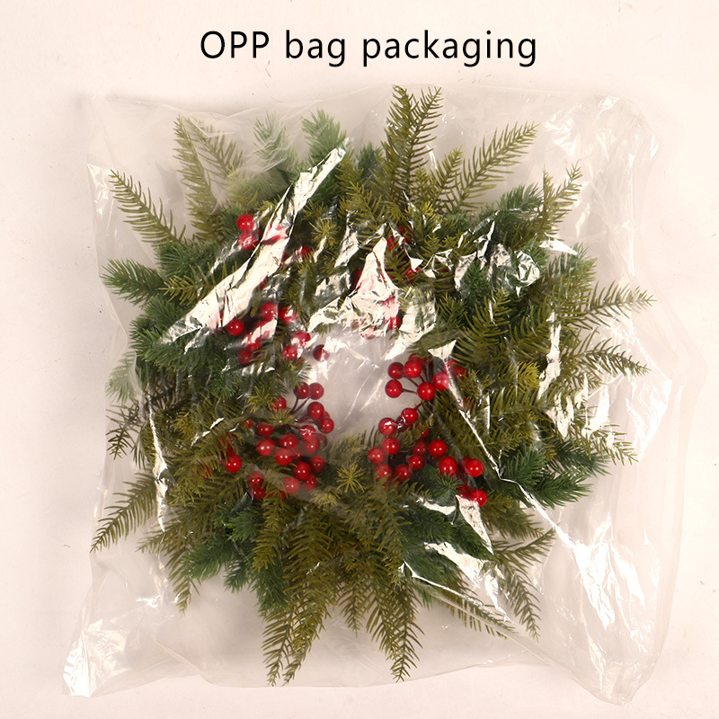 Hongyu rote Früchte PE Weihnachtskranz Weihnachtsfeiertagsanhänger Plastikring Weihnachtsdekoration Türbehang_voghion.com