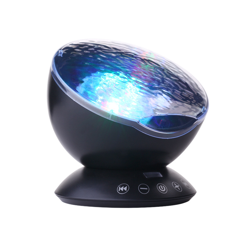Hot sale multi light mode holiday atmosphere lamp bedroom remote control ocean scene music playing projection lamp wholesale