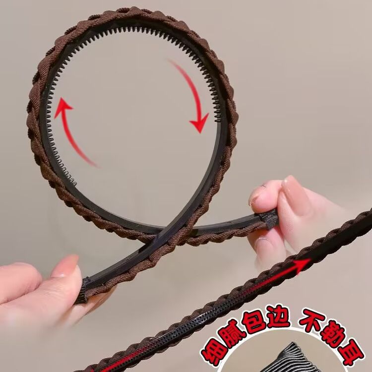 New simple toothed non-slip pressure hair band women's summer special headband for face washing high-grade floral hair hairpin headdress