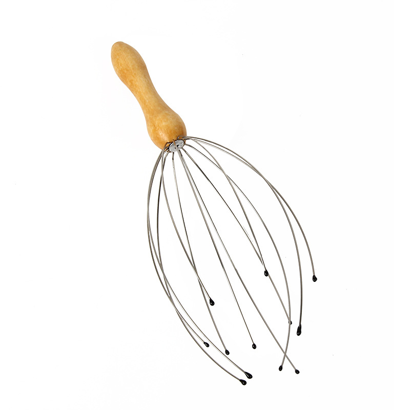 New wooden handle octopus household head massager manual massage scratching artifact stall hot sale wholesale