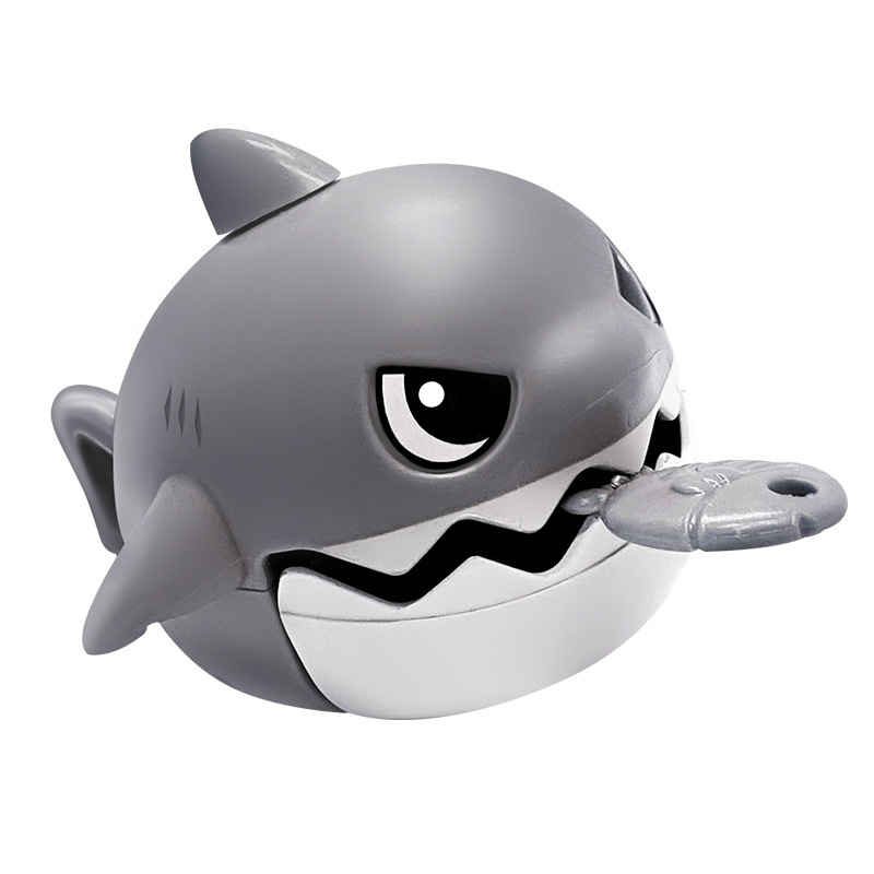 Pull thread bite shark cartoon cute small gift creative small pendant small ornaments shark eating fish keychain