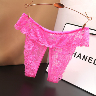 European and American plus size sexy underwear women's sexy temptation open crotch plus size fat mm low waist hot lace flirting triangle