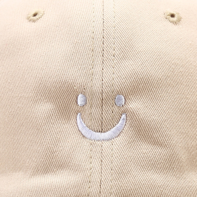 Amazon Hot Smiley Baseball Caps European and American Men's and Women's Soft Top Embroidered Curved Corner Cap Showing Face Small Sun Hat Tide