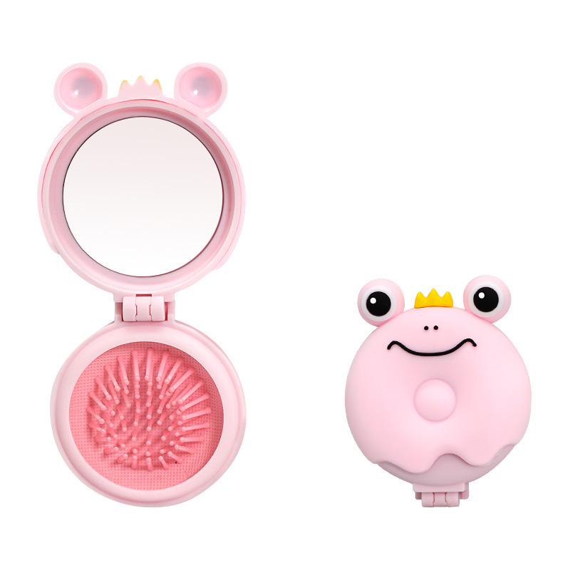 Small comb portable folding comb women's children's airbag air cushion smooth hair massage mini mirror integrated comb