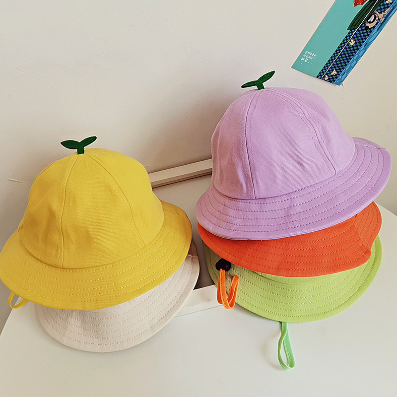 Children's Hat Thin Baby Fisherman Hat Boys and Girls Baby Spring and Autumn Kindergarten Small Yellow Hat Cute Sun Hat Trendy