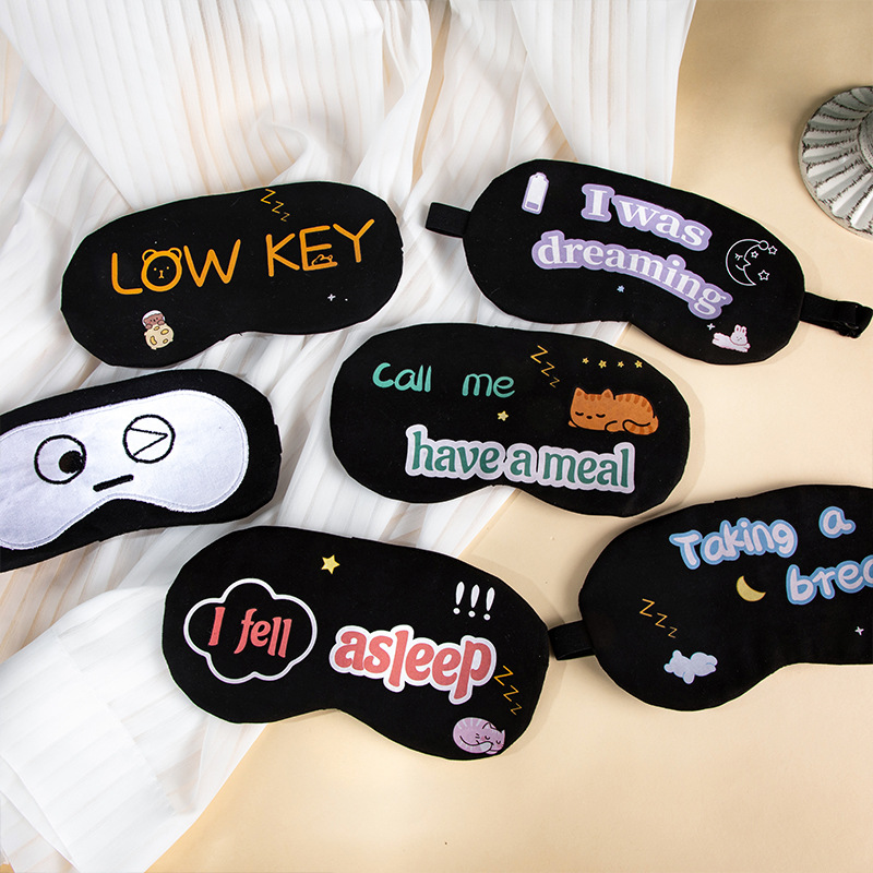 Fashion Cartoon Sleep Eye Mask Shading Artifact Cute Sand Sculpture Funny Children Student Eye Mask Cross-border Hot and Cold Compress