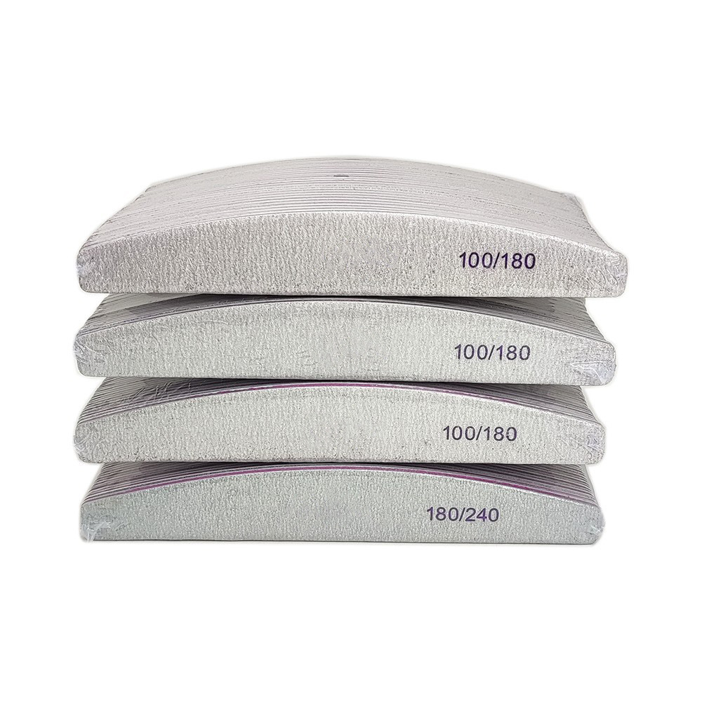 High quality professional nail file double-sided washable half moon thickened EVA rubber plate nail file