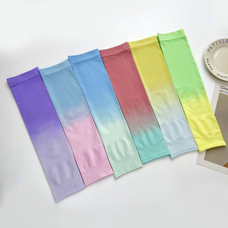 Summer New Women's Gradual Color Ice Silk Sleeves Sunscreen Outdoor Arm Protection UV Protection Ice Sleeves Fixed logo
