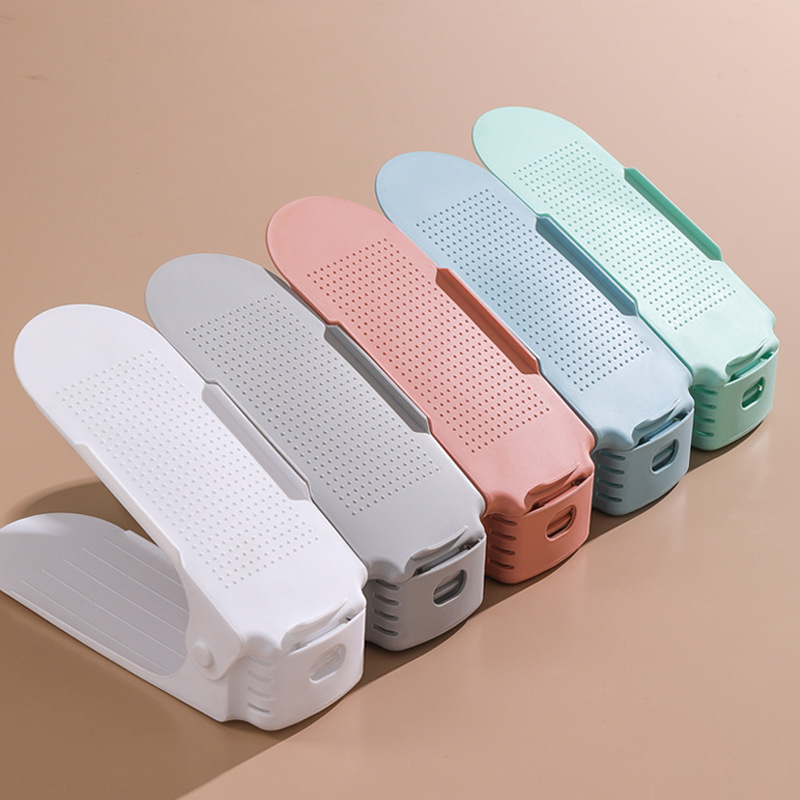 New Adjustable Thickened Shoe Rack Layered Shoe Holder Household Dormitory Shoe Storage Rack Shoe Cabinet Double-Layer Storage
