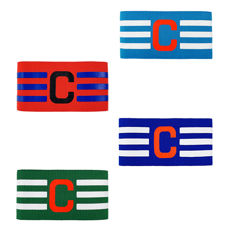 Football captain's armband Football C- band armband blank solid color three-bar armband elastic band wrapped arm logo