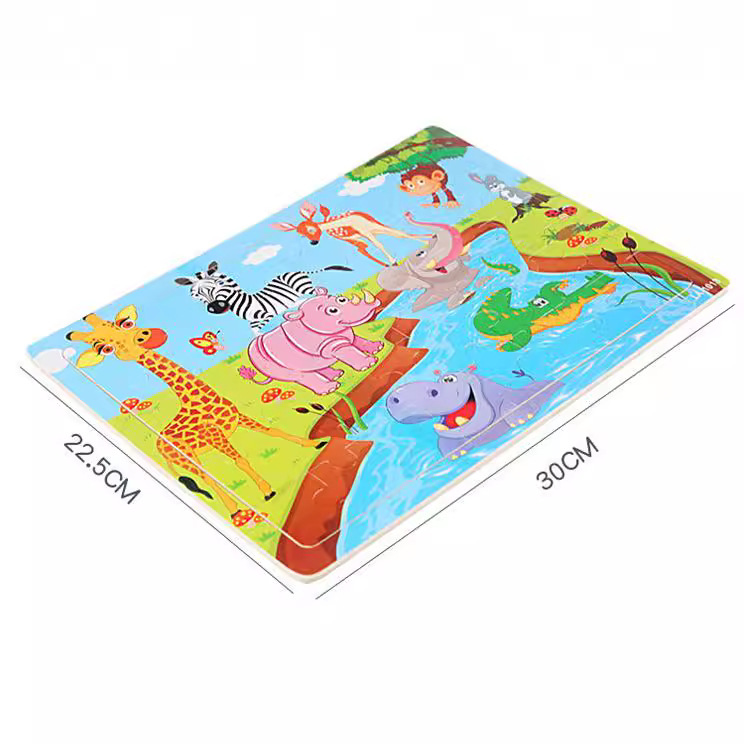 30/40/60/80 wooden puzzle puzzle baby 3-6-8 years old boys and girls Children flat wooden toys