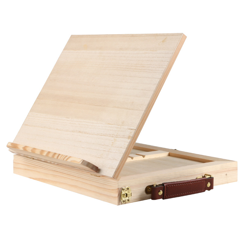 Drawing board desktop small easel pine wooden drawer folding easel sketch sketch portable oil painting box