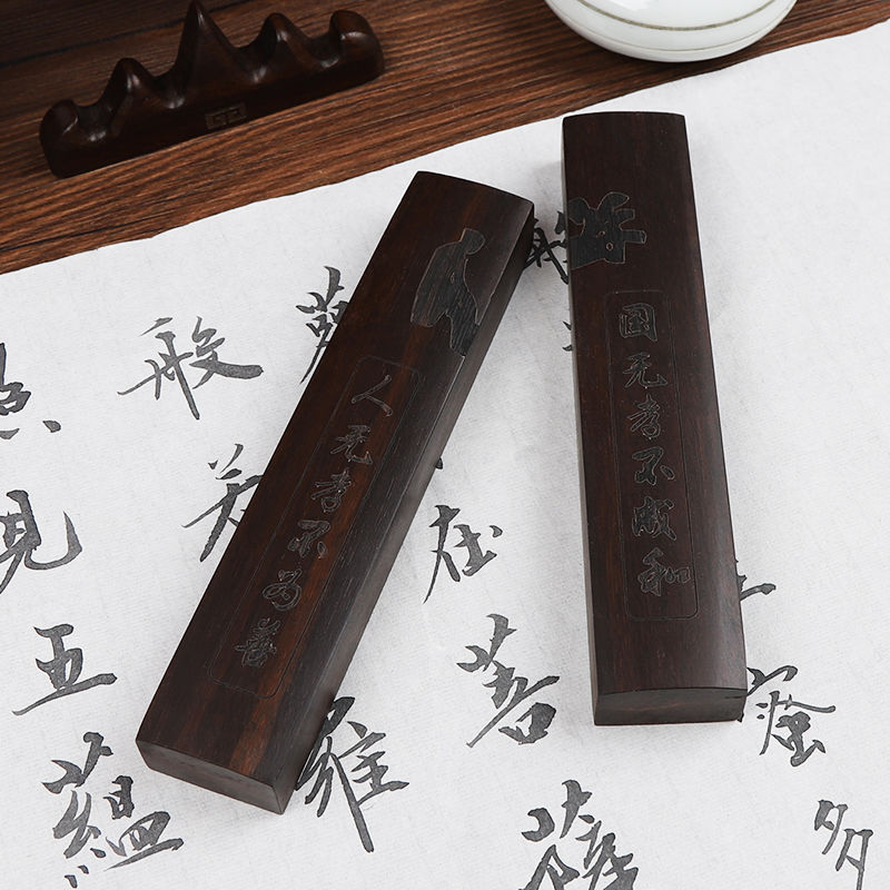 Factory wholesale black Catalpa wooden ruler paperweight practice calligraphy Xuan paper ruler pressure ruler paper student paperweight