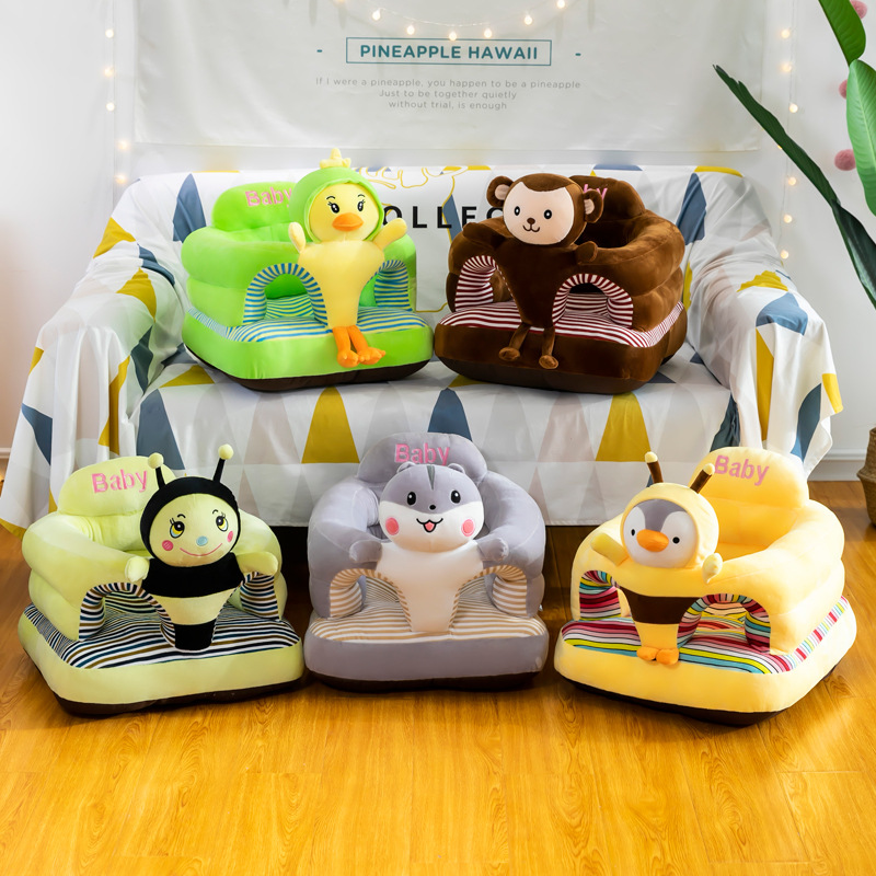 Cartoon baby learning seat infant safety practice chair extra large heightening baby plush toy sofa