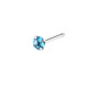 Straight rod round lake water blue zirconium nose nail